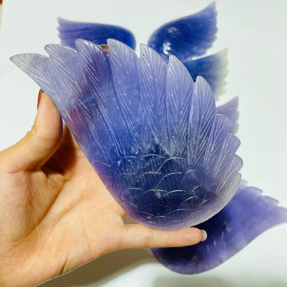 4 Pairs Beautiful Purple Fluorite Angel Wing - Image 4