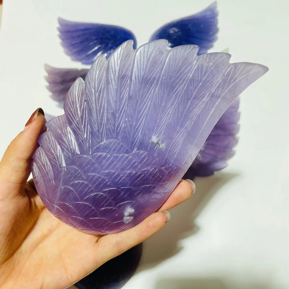 4 Pairs Beautiful Purple Fluorite Angel Wing - Image 5