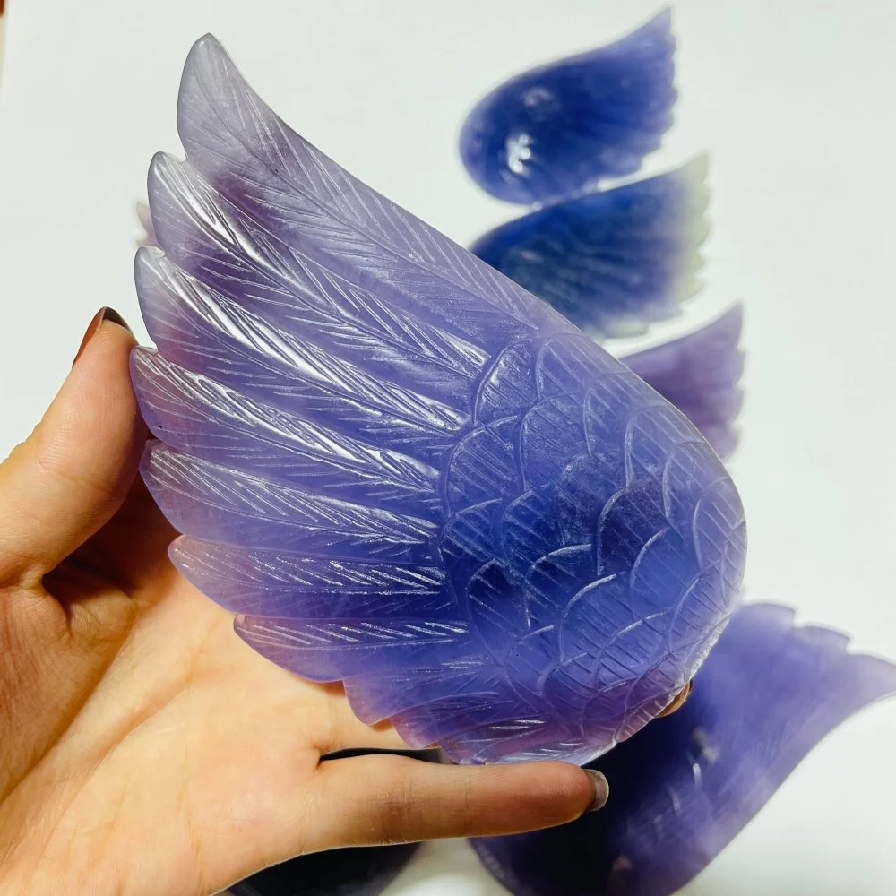 4 Pairs Beautiful Purple Fluorite Angel Wing - Image 6