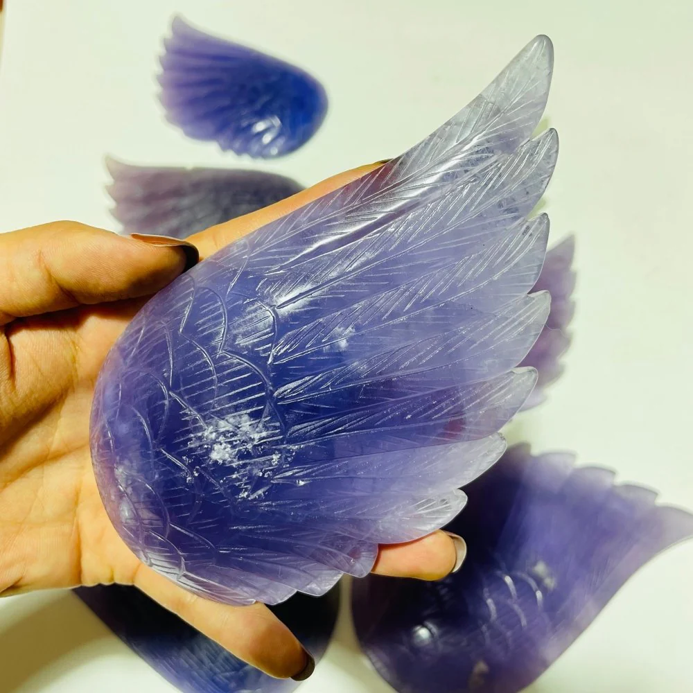 4 Pairs Beautiful Purple Fluorite Angel Wing - Image 7
