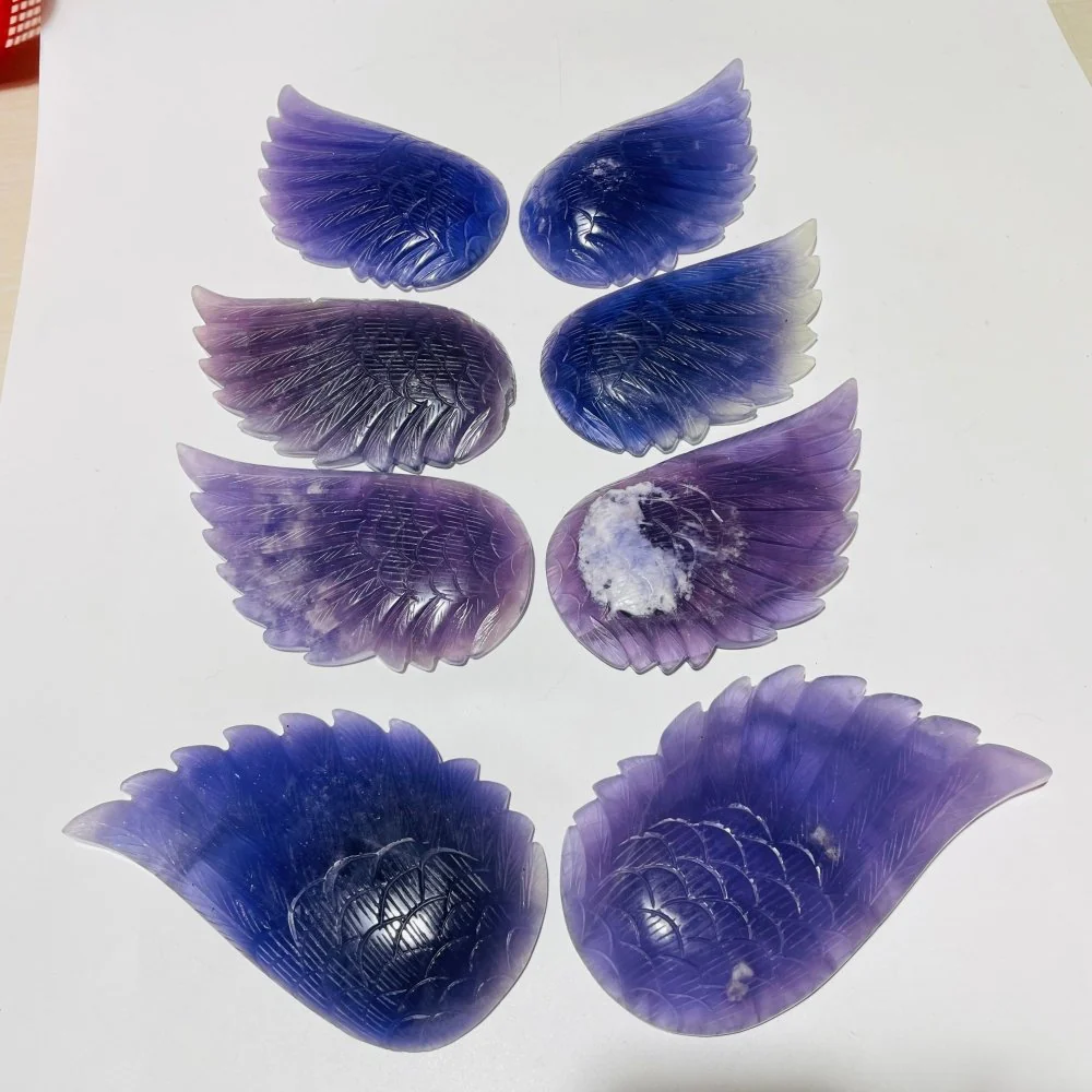 4 Pairs Beautiful Purple Fluorite Angel Wing - Image 8