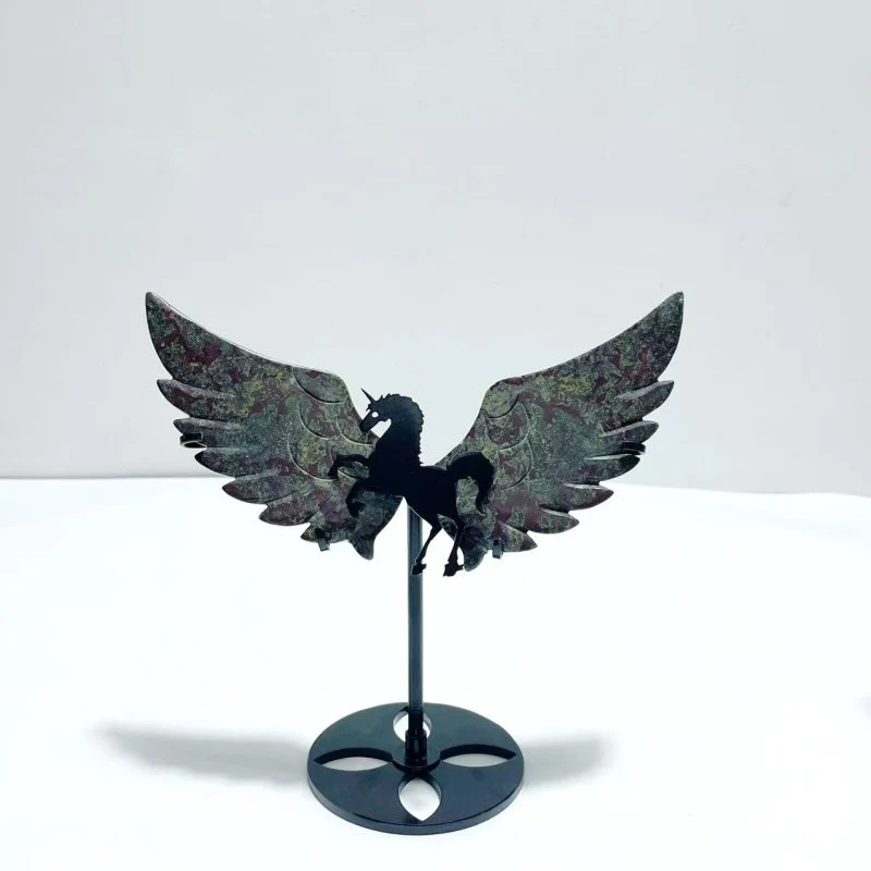 4 Pairs Pegasus Wing With Stand Chevron Amethyst Dragon Blood Stone - Image 3