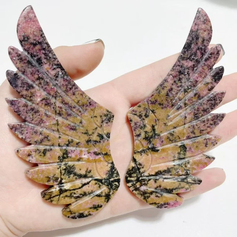 4 Pairs Pegasus Wing With Stand Chevron Amethyst Dragon Blood Stone - Image 6
