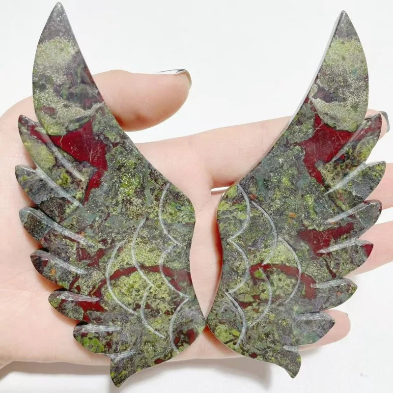 4 Pairs Pegasus Wing With Stand Chevron Amethyst Dragon Blood Stone - Image 7