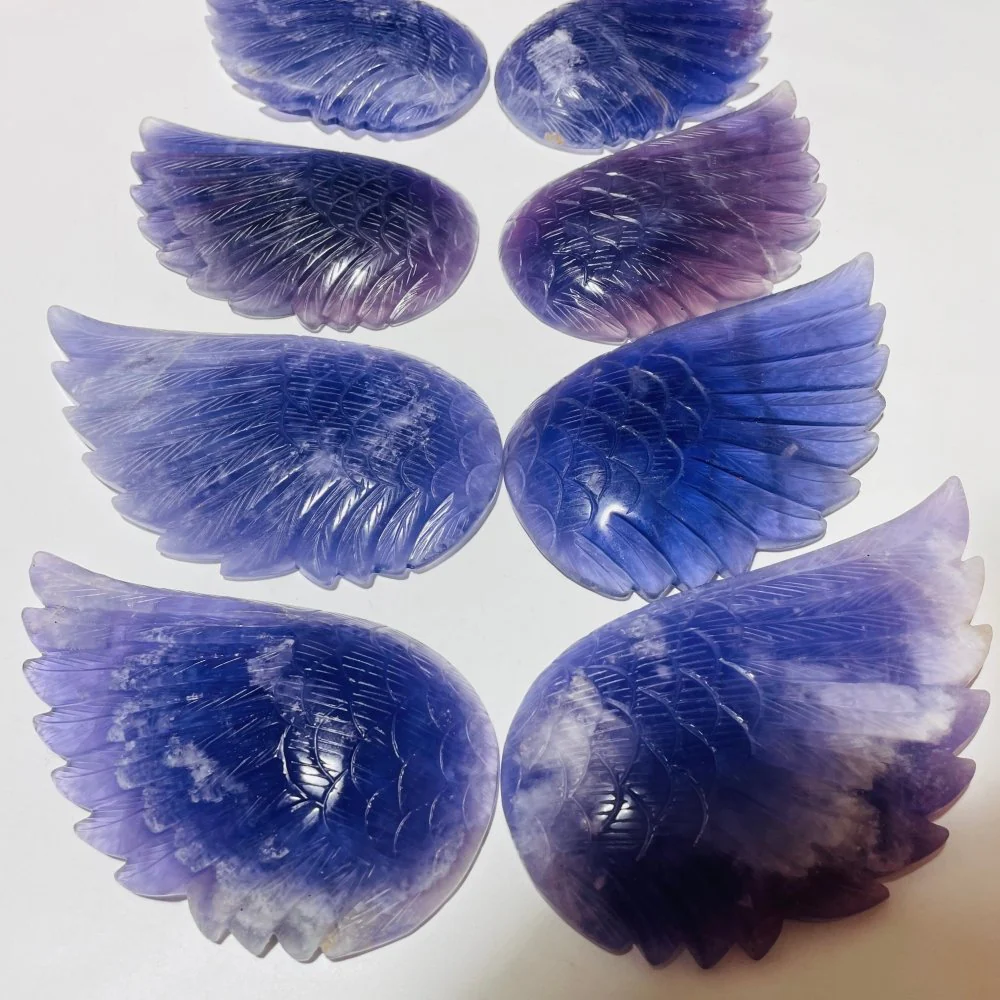 4 Pairs Large Purple Fluorite Angel Wing - Image 2