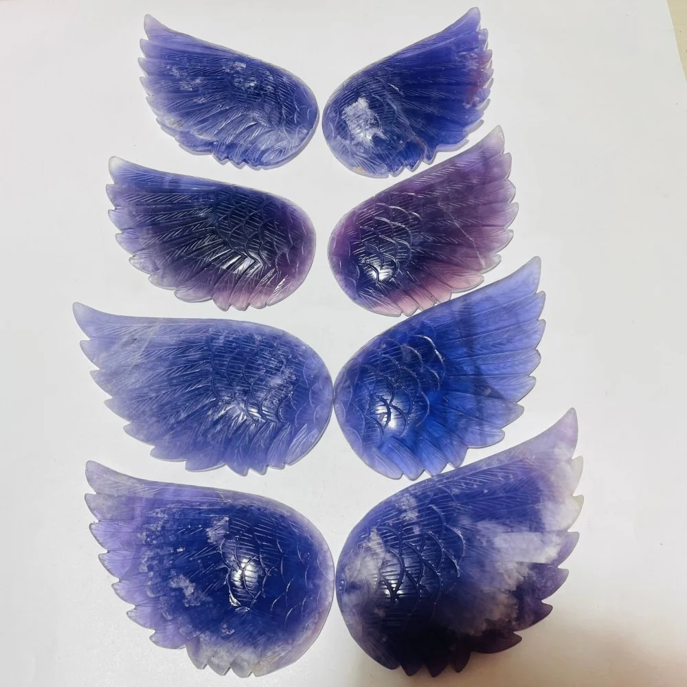 4 Pairs Large Purple Fluorite Angel Wing - Image 3