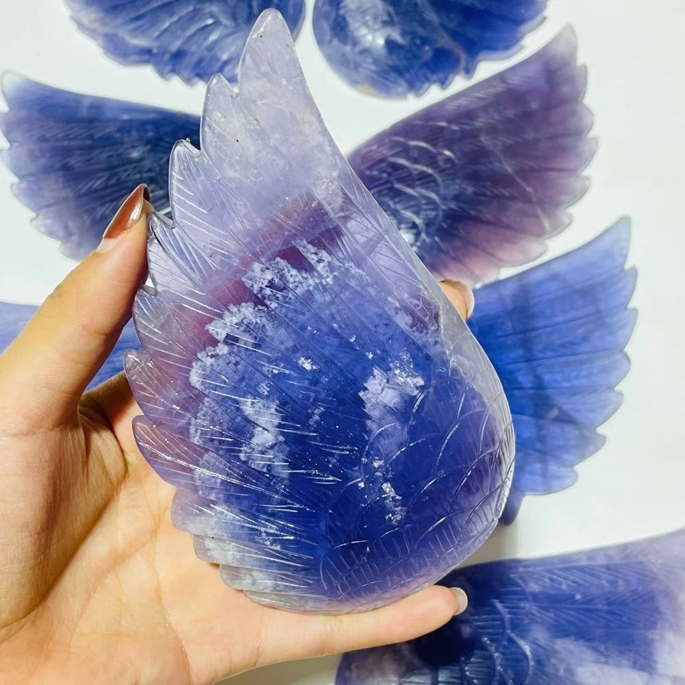 4 Pairs Large Purple Fluorite Angel Wing - Image 4