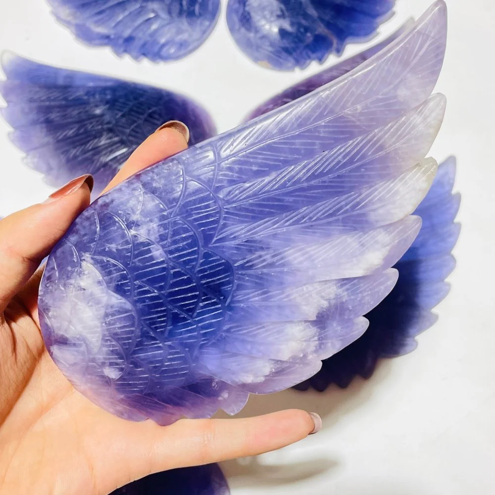 4 Pairs Large Purple Fluorite Angel Wing - Image 5