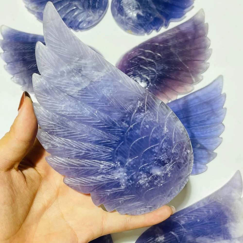 4 Pairs Large Purple Fluorite Angel Wing - Image 6