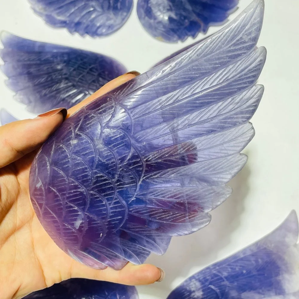4 Pairs Large Purple Fluorite Angel Wing - Image 7
