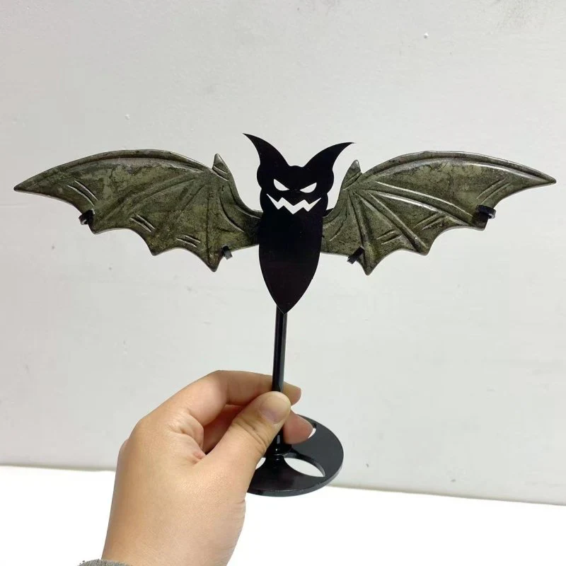 4 Pairs Pyrite Bat Wing Carving With Stand - Image 2