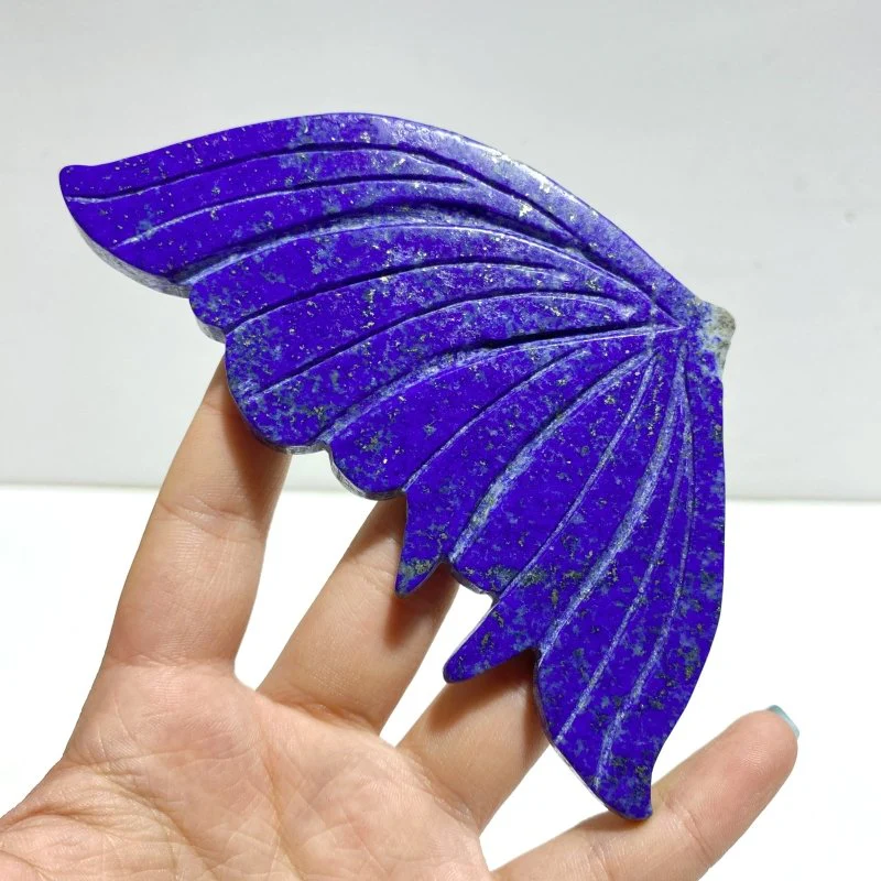 4 Pairs Lapis Lazuli Butterfly Wing Carving With Stand - Image 4