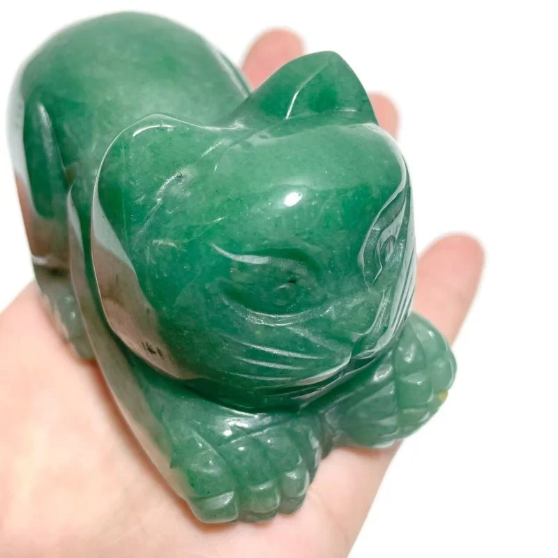 4 Pieces Green Aventurine Cat Carving - Image 5
