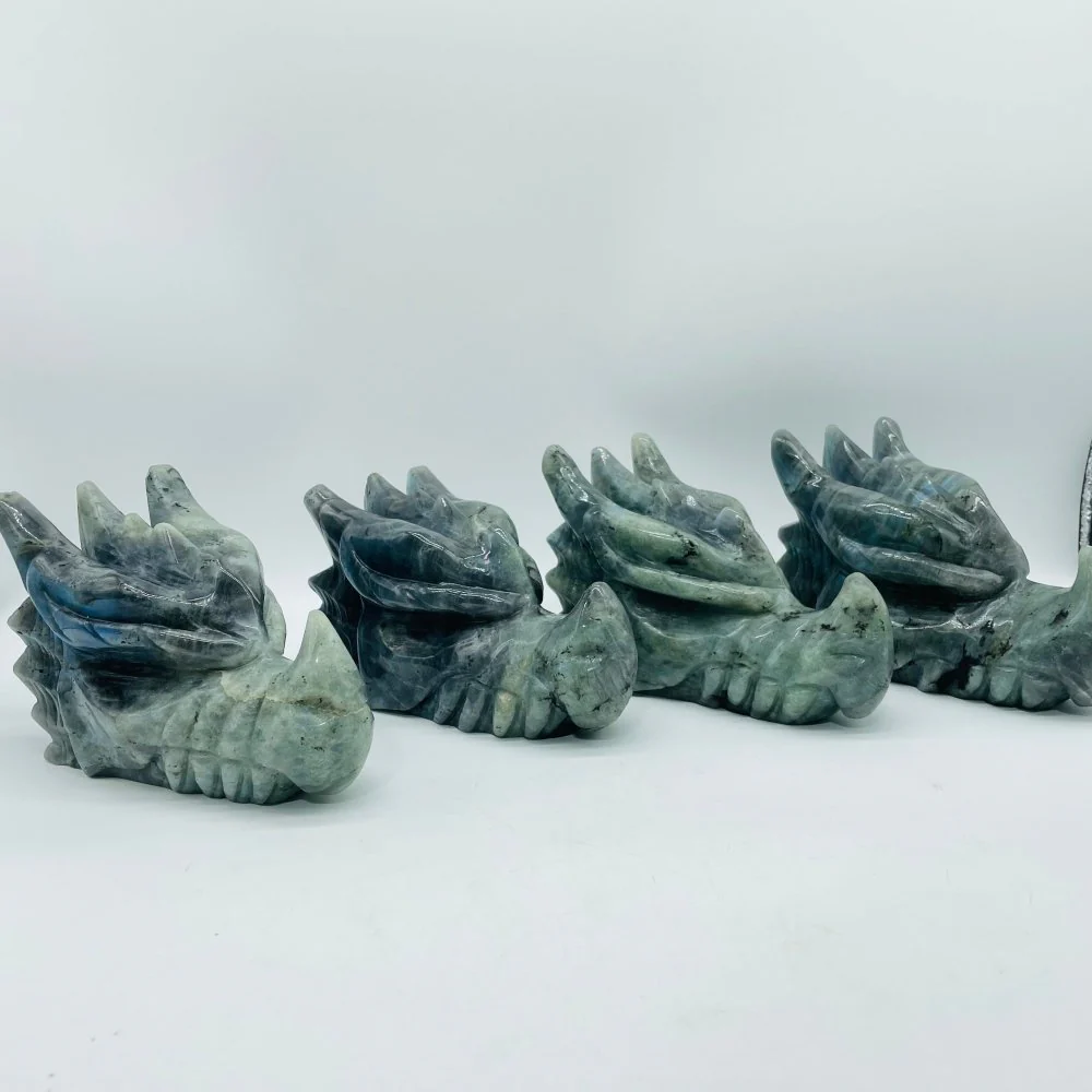 4 Pieces High Quality Labradorite Dragon Head - Image 2