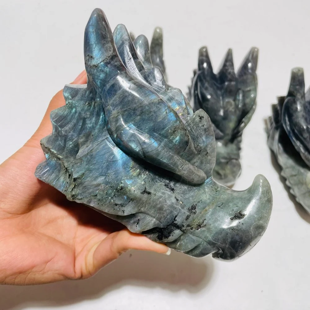 4 Pieces High Quality Labradorite Dragon Head - Image 5