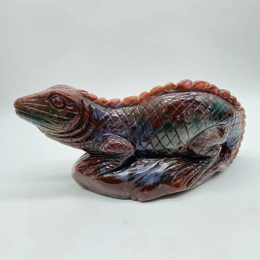 4 Pieces High Quality Ocean Jasper Lizard Carving - Image 3