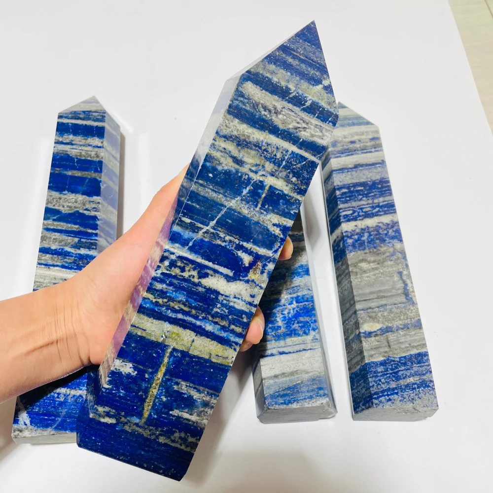 4 Pieces Lapis lazuli Large Tower Point Wholesale - Image 2