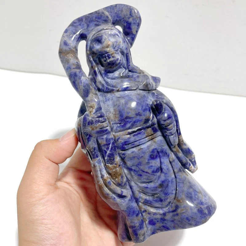 4 Pieces Large Sodalite Grim Reaper Sickle Carving - Image 3