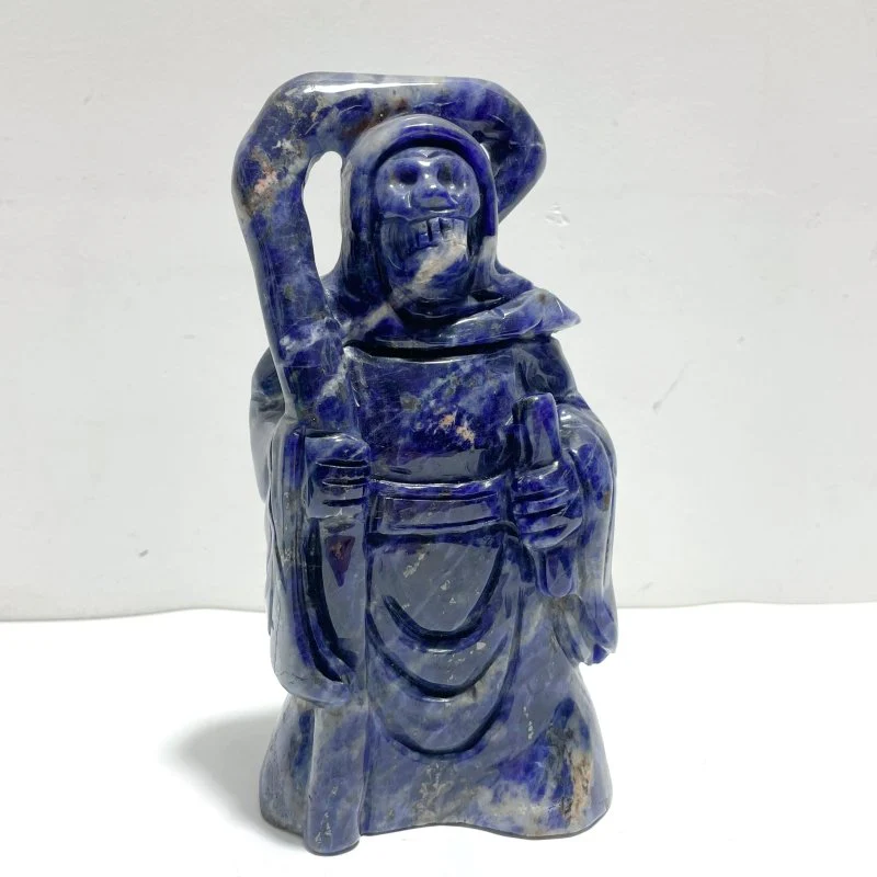 4 Pieces Large Sodalite Grim Reaper Sickle Carving - Image 5