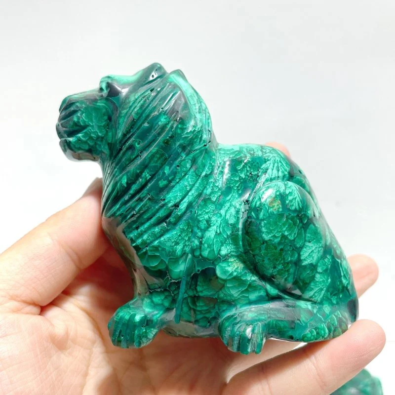 4 Pieces Malachite Lion Carving - Image 4