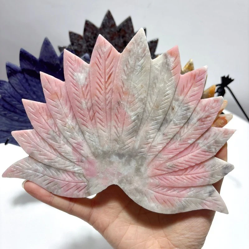 4 Pieces Peacock Wing With Stand Yooperlite Crazy Agate - Image 5