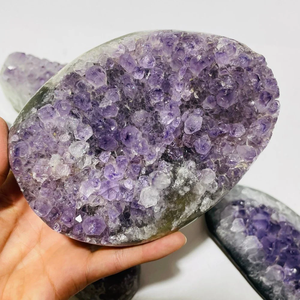 6 Pieces Polished Edge Purple Amethyst Cluster - Image 2