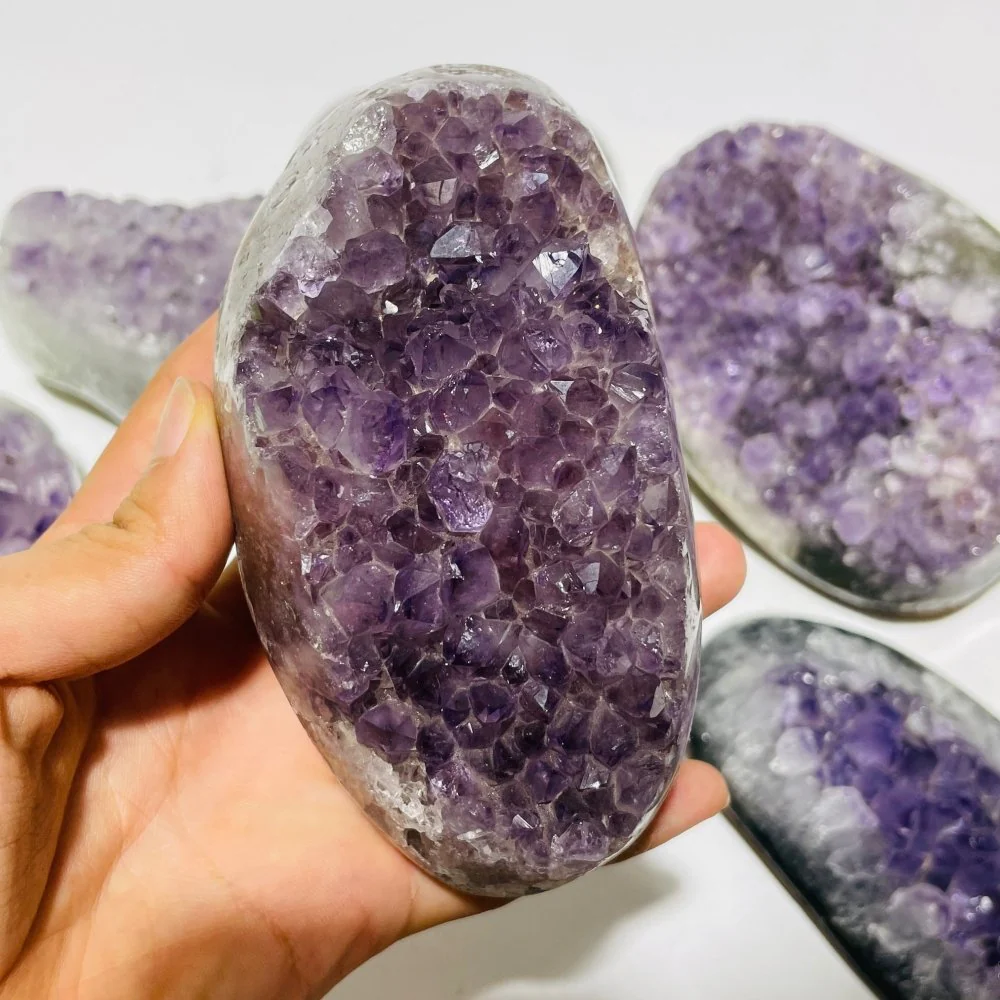 6 Pieces Polished Edge Purple Amethyst Cluster - Image 6