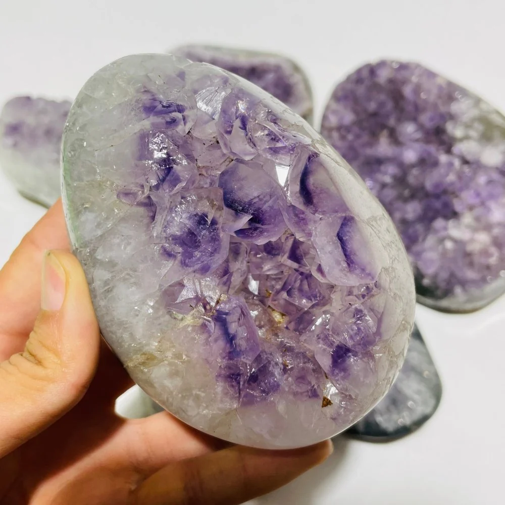 6 Pieces Polished Edge Purple Amethyst Cluster - Image 8