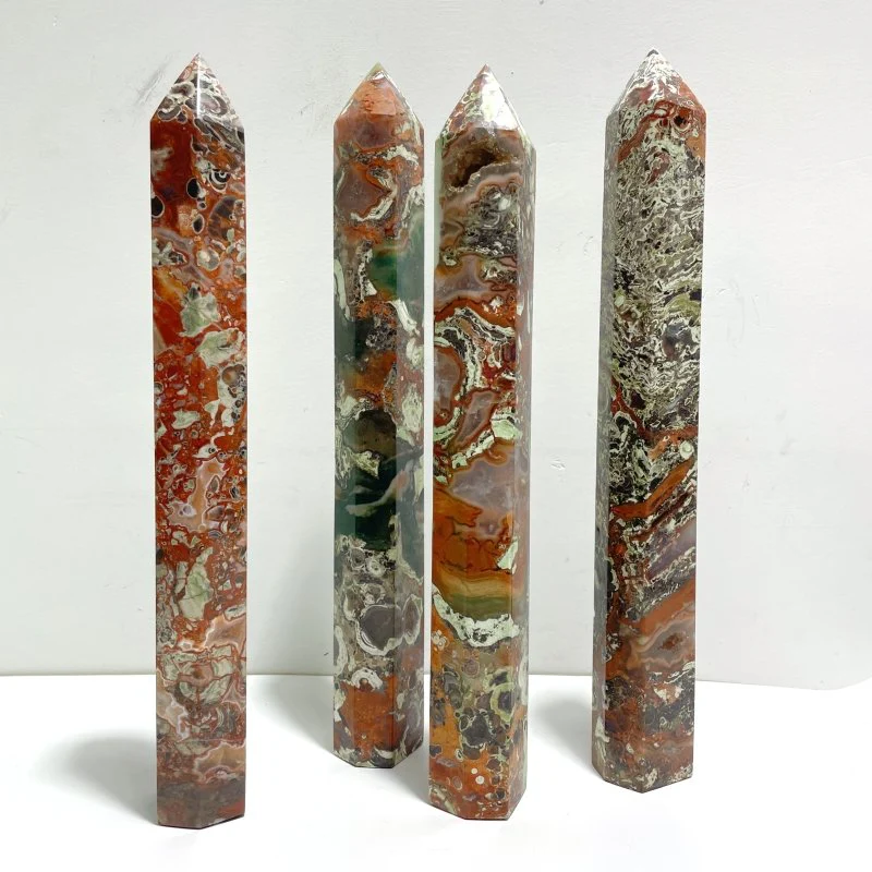 4 Pieces Tall China Agate Tower Point