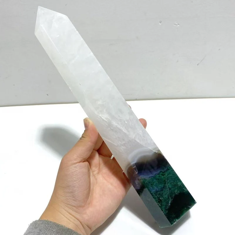 4 Pieces Tall Green Moss Agate Points - Image 4