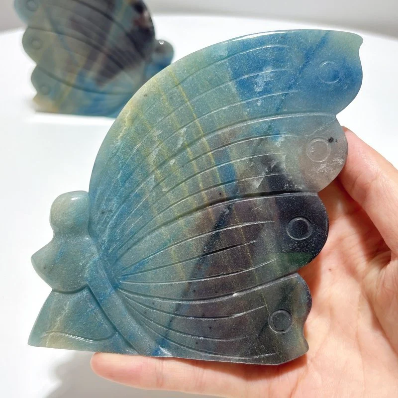 3 Pieces Trolleite Stone Butterfly Fairy Carving - Image 3