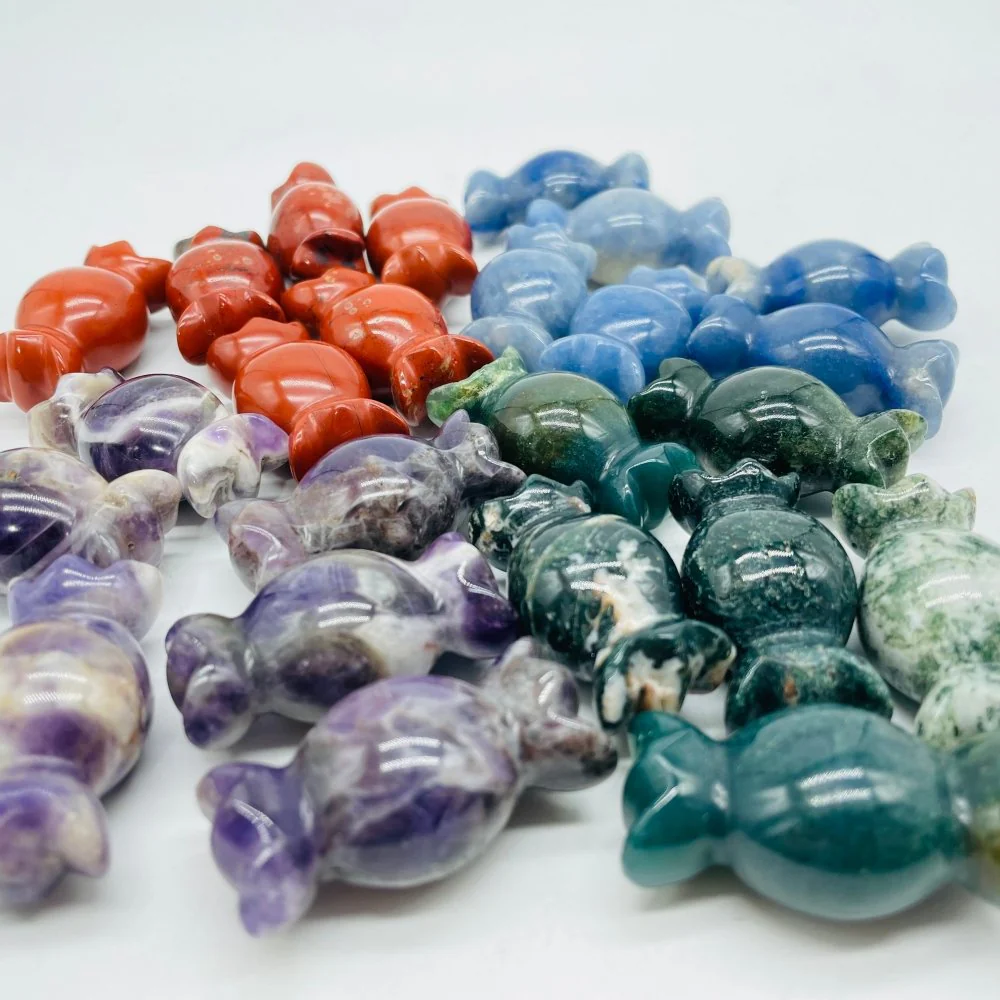 4 Types Halloween Candy Carving Wholesale Moss Agate Red Jasper Chevron Amethyst - Image 2