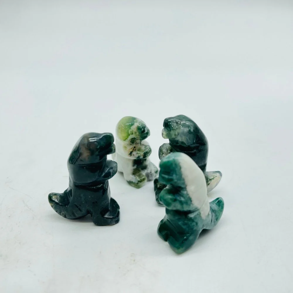 4 Types Dinosaur Tyrannosaurus Rex Carving Tiger Eye Moss Agate Wholesale - Image 2