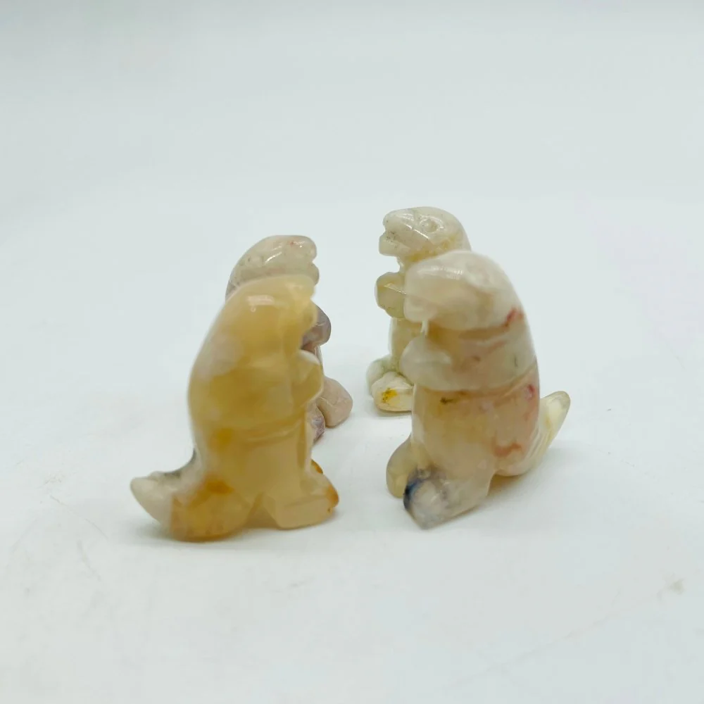 4 Types Dinosaur Tyrannosaurus Rex Carving Tiger Eye Moss Agate Wholesale - Image 5