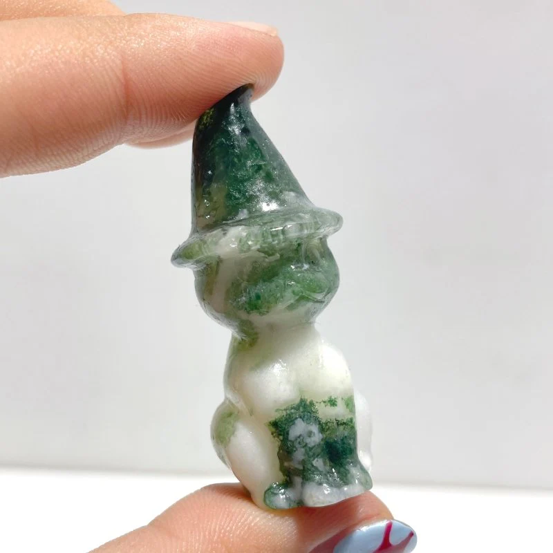 4 Types Halloween Ghost Cat Carving Wholesale Moss Agate Labradorite Yooperlite Yellow Calcite - Image 2