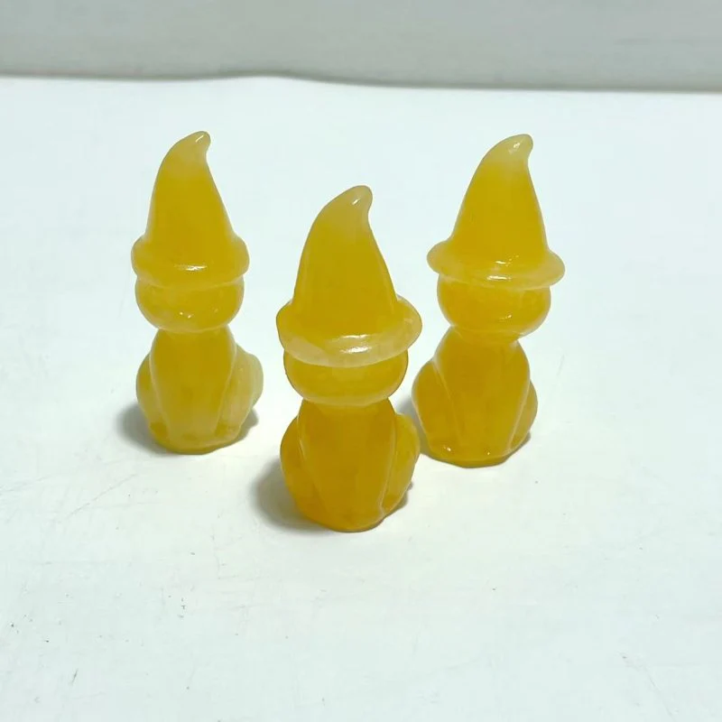 4 Types Halloween Ghost Cat Carving Wholesale Moss Agate Labradorite Yooperlite Yellow Calcite - Image 7