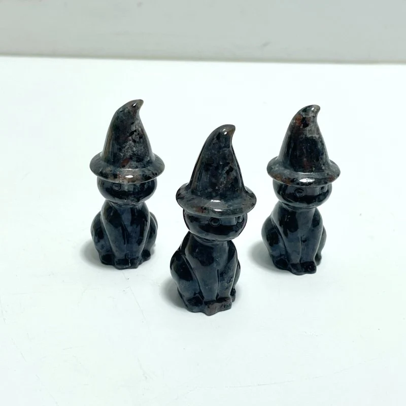 4 Types Halloween Ghost Cat Carving Wholesale Moss Agate Labradorite Yooperlite Yellow Calcite - Image 9