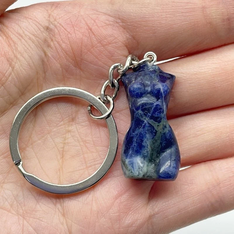 4 Types 3cm Goddess Carving Keychain Chevron Amethyst Opalite - Image 4