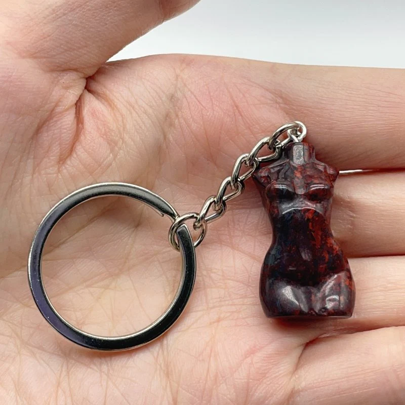 4 Types 3cm Goddess Carving Keychain Chevron Amethyst Opalite - Image 5
