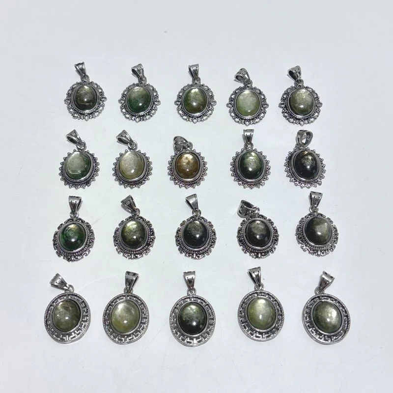4 Types Green Mica Crystal Pendant Wholesale