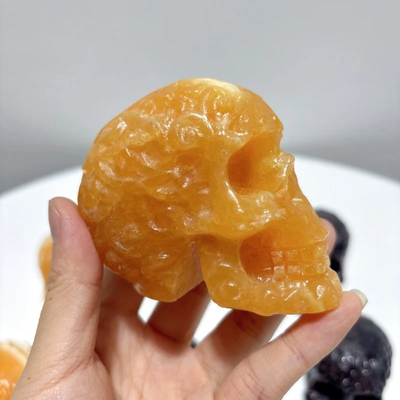 4 Types Crystal Skull Carving Wholesale Orange Calcite Garnet - Image 3