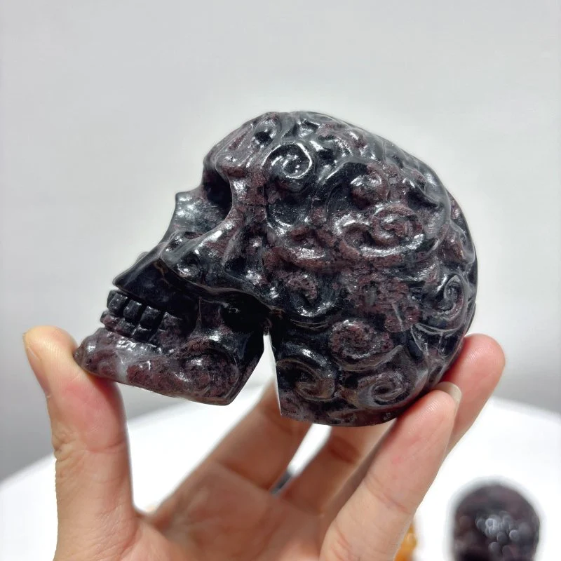 4 Types Crystal Skull Carving Wholesale Orange Calcite Garnet - Image 4