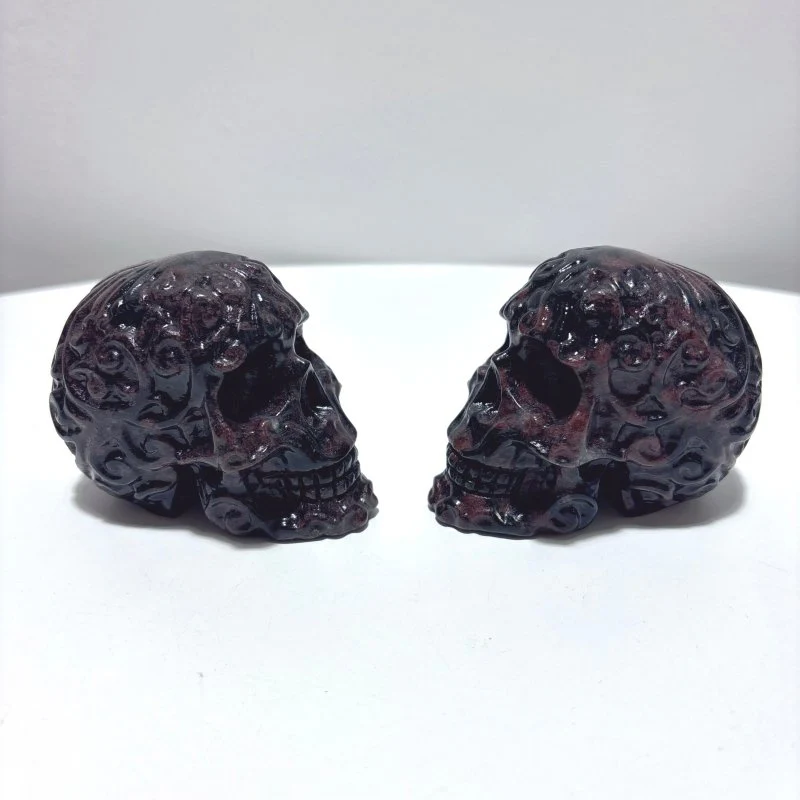 4 Types Crystal Skull Carving Wholesale Orange Calcite Garnet - Image 5