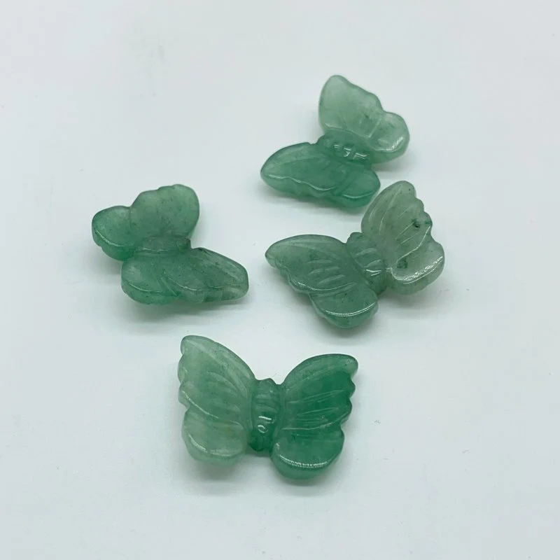 4 Types Mini Butterfly Carving Moss Agate Green Aventurine Wholesale - Image 4