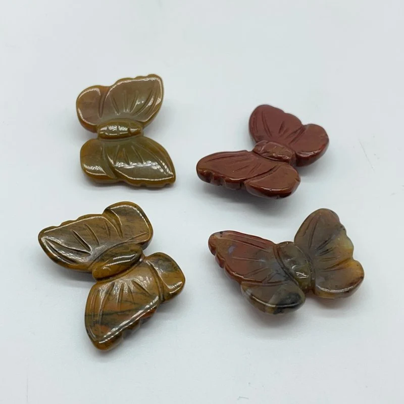 4 Types Mini Butterfly Carving Moss Agate Green Aventurine Wholesale - Image 5