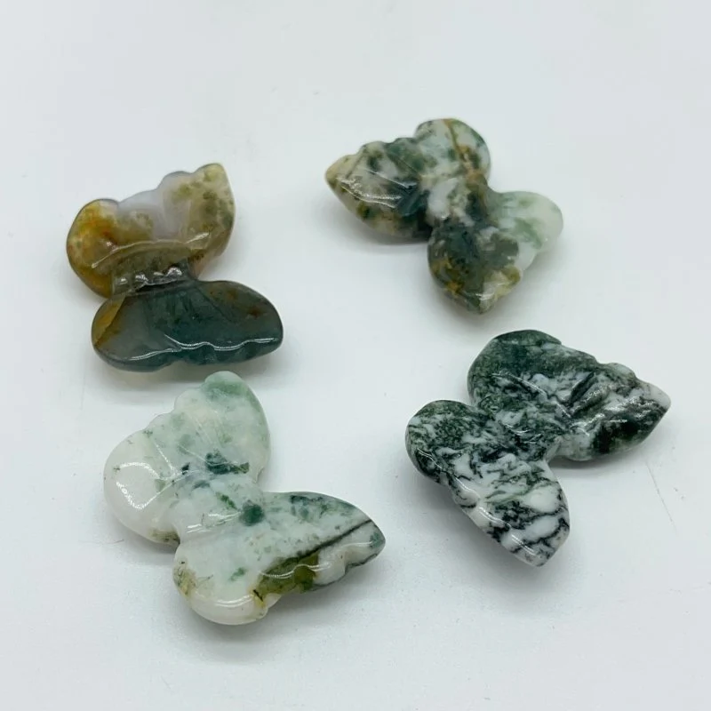 4 Types Mini Butterfly Carving Moss Agate Green Aventurine Wholesale - Image 6