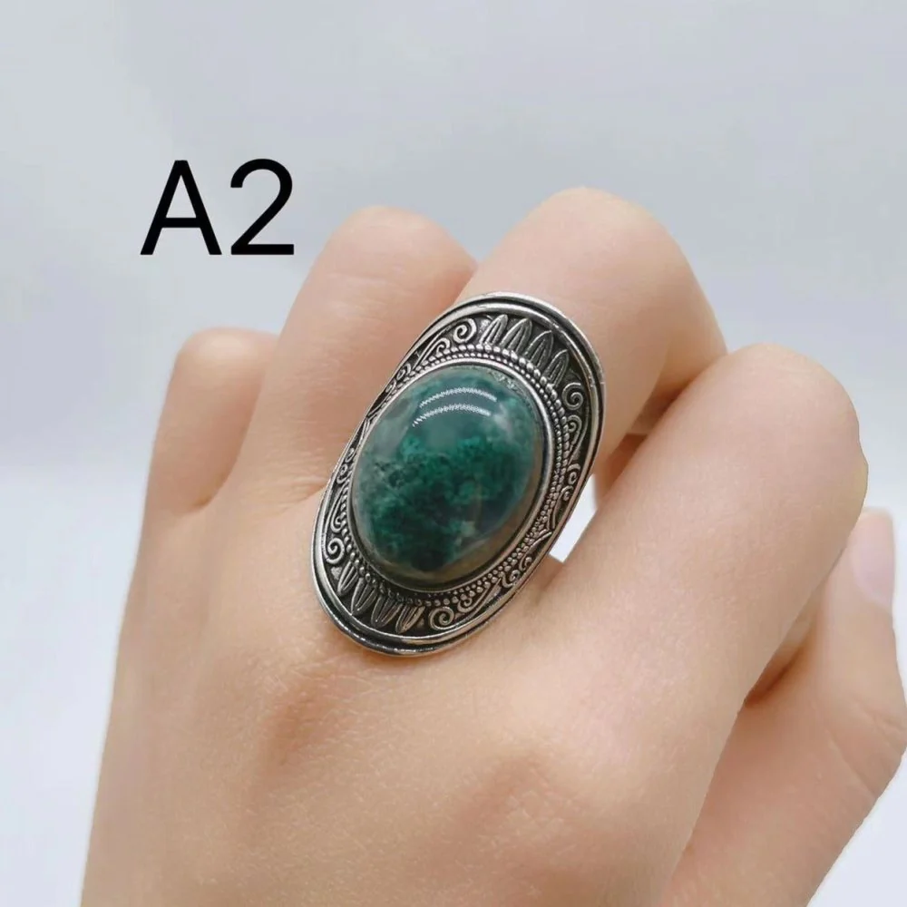 4 Types Moss Agate Ring Wholesale - Image 4