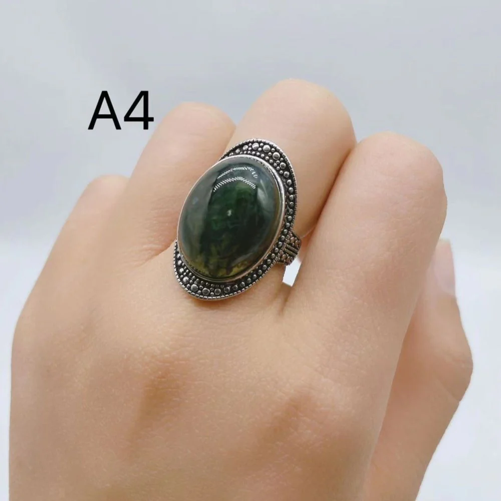 4 Types Moss Agate Ring Wholesale - Image 6