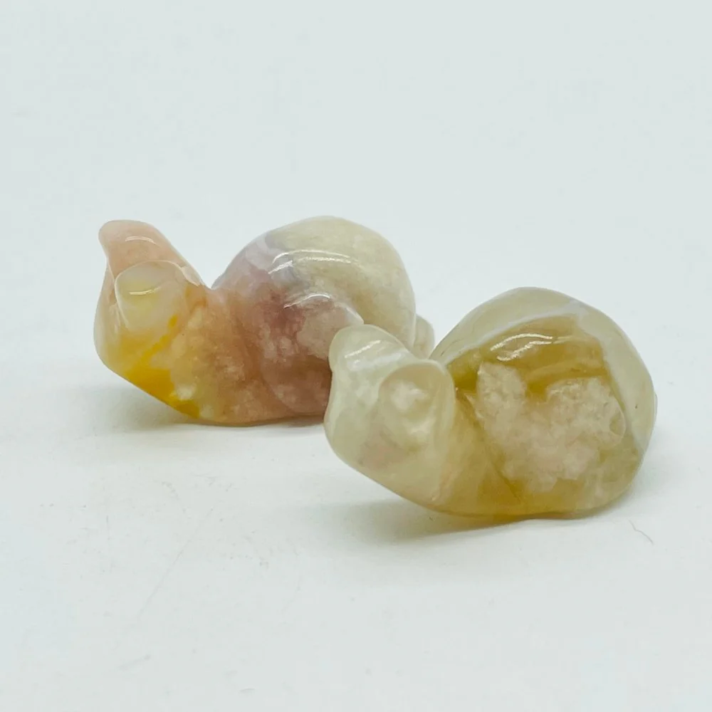 4 Types Mini Snail Carving Crystal Wholesale Howlite & Chevron Amethyst Sakura Agate - Image 3
