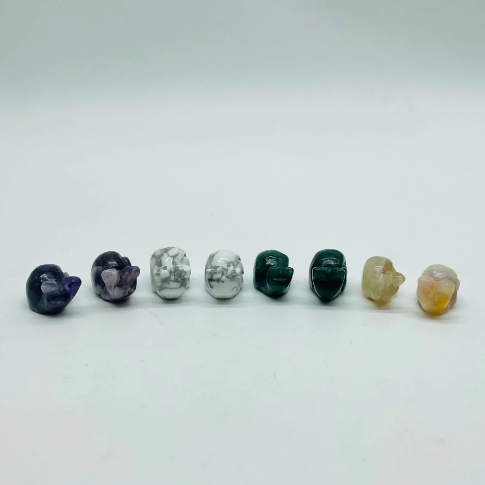 4 Types Mini Snail Carving Crystal Wholesale Howlite & Chevron Amethyst Sakura Agate - Image 4
